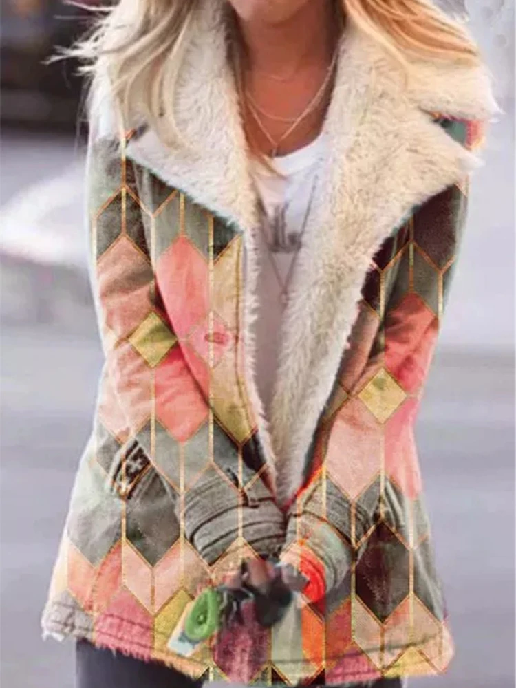 

Women Vintage Thick Warm Coats Winter 2022 Casaco De Frio Feminino Inverno Female Outerwear Turn-down Collar Cold Jacket Coat
