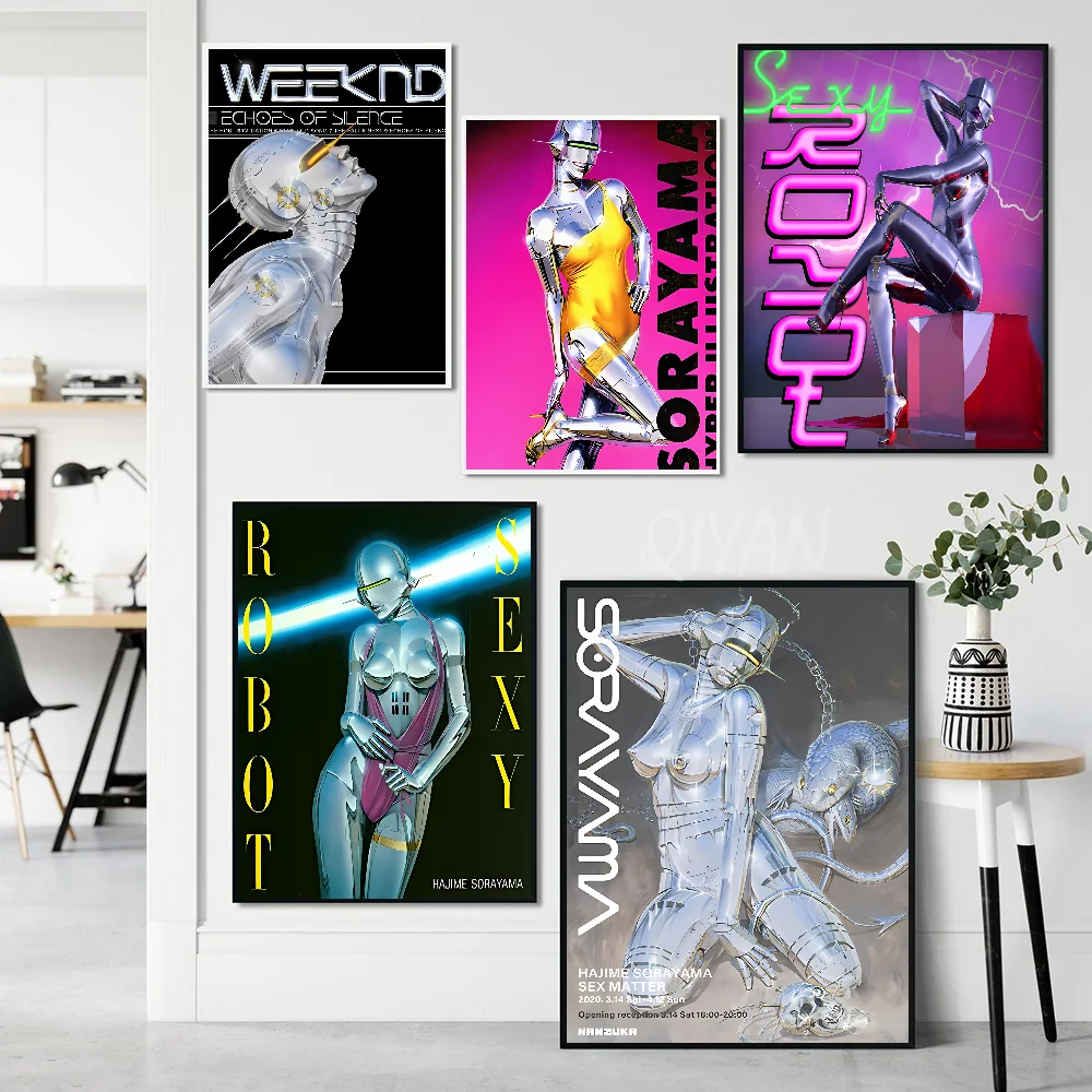 Art H-Hajime S-Sorayama Poster Stickers Wall Murals Decor Game Room Gifts HD Painting