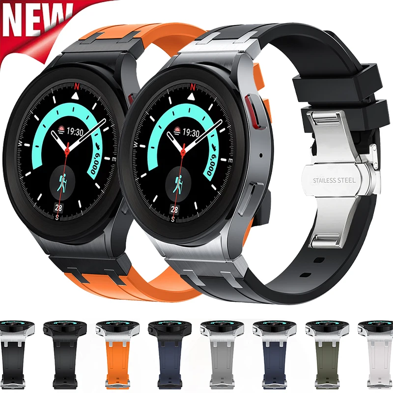 Силиконовый ремешок без зазоров для Samsung Galaxy Watch 6 5 4 40 мм 44 Спортивный мягкий