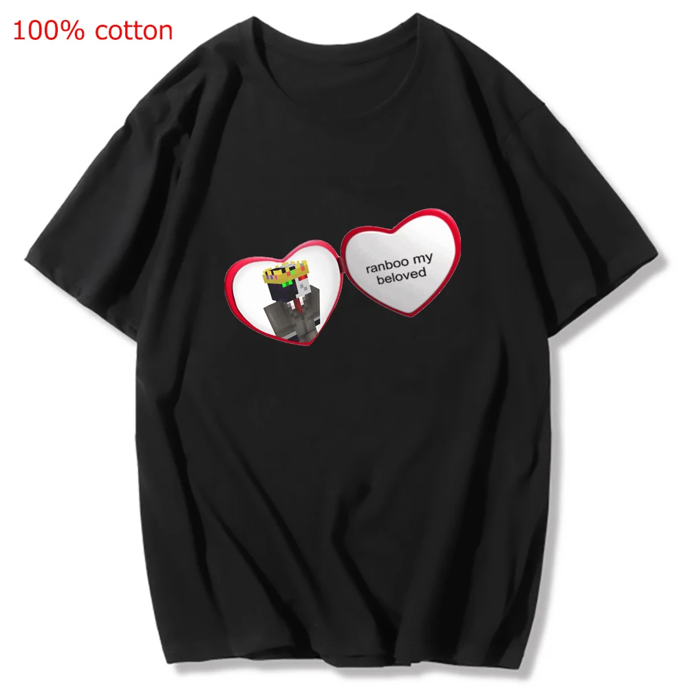 Женская/мужская футболка с принтом Quackity летняя черная/белая уличная одежда в