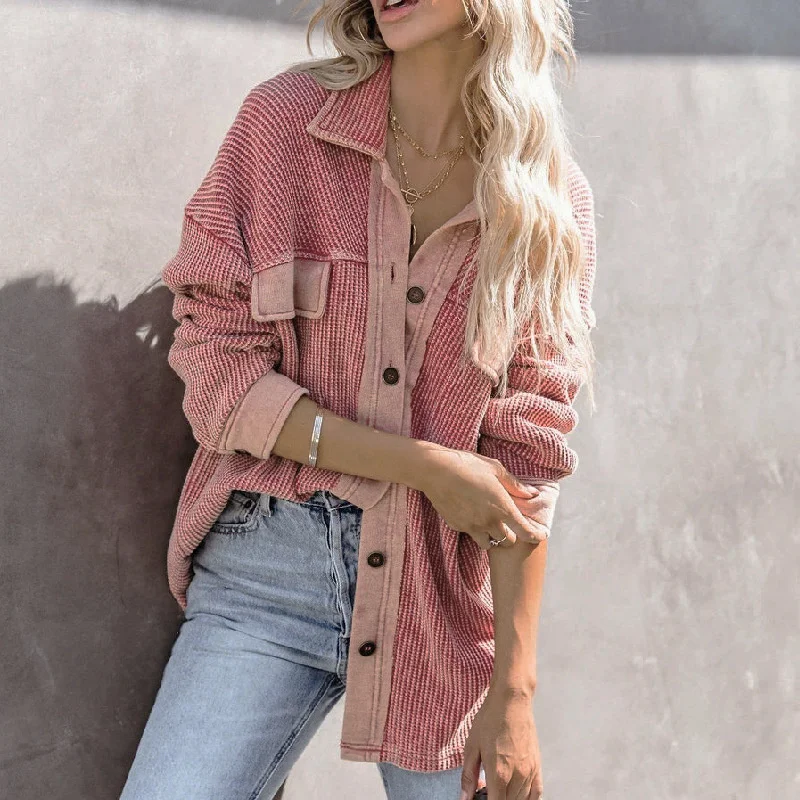 

autumn and winter street trendsetter Lapel single row mouth long sleeve women's sweater coat