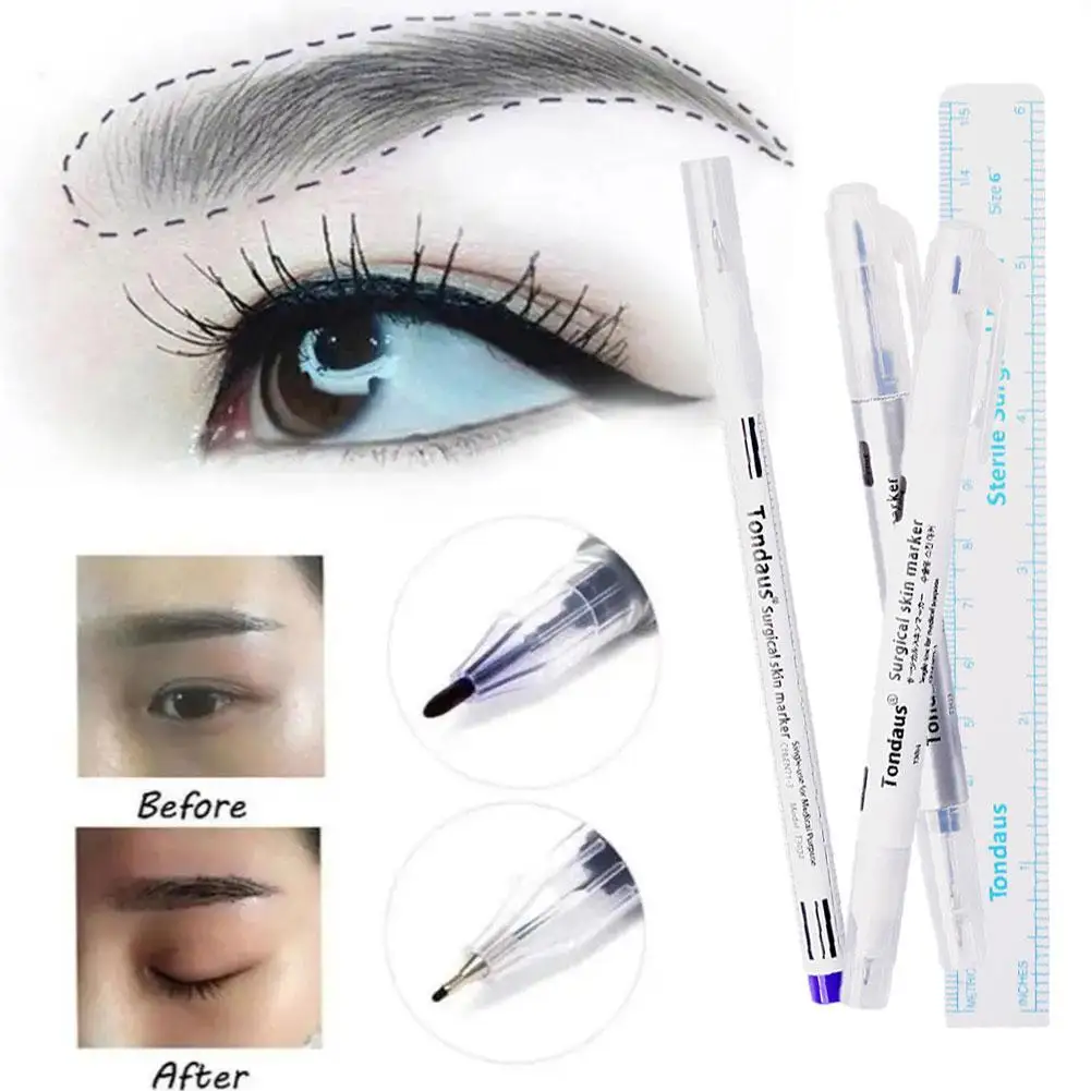 

White Surgical Eyebrow Tattoo Skin Marker Pen Tools Microblading Accessories Tattoo Marker Pen Permanent Makeup