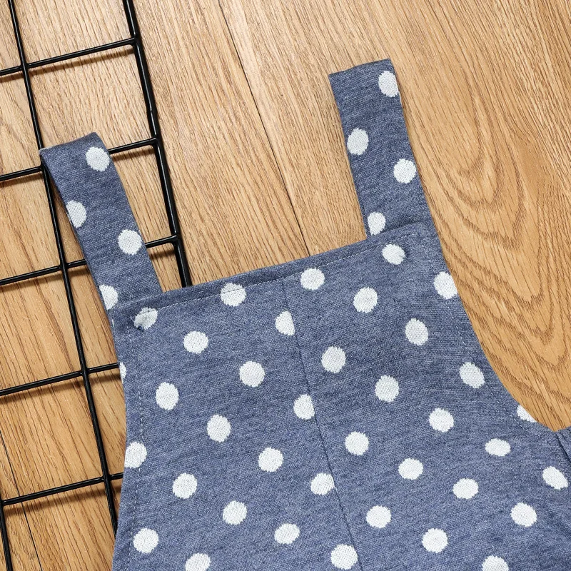 Повседневные милые брюки-комбинезоны в горошек для маленьких и средних