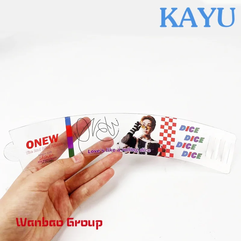 Wholesale Custom Pvc Transparent plastic cup sleeves with design logo Heat insulation cup holder kpop cupsleeves