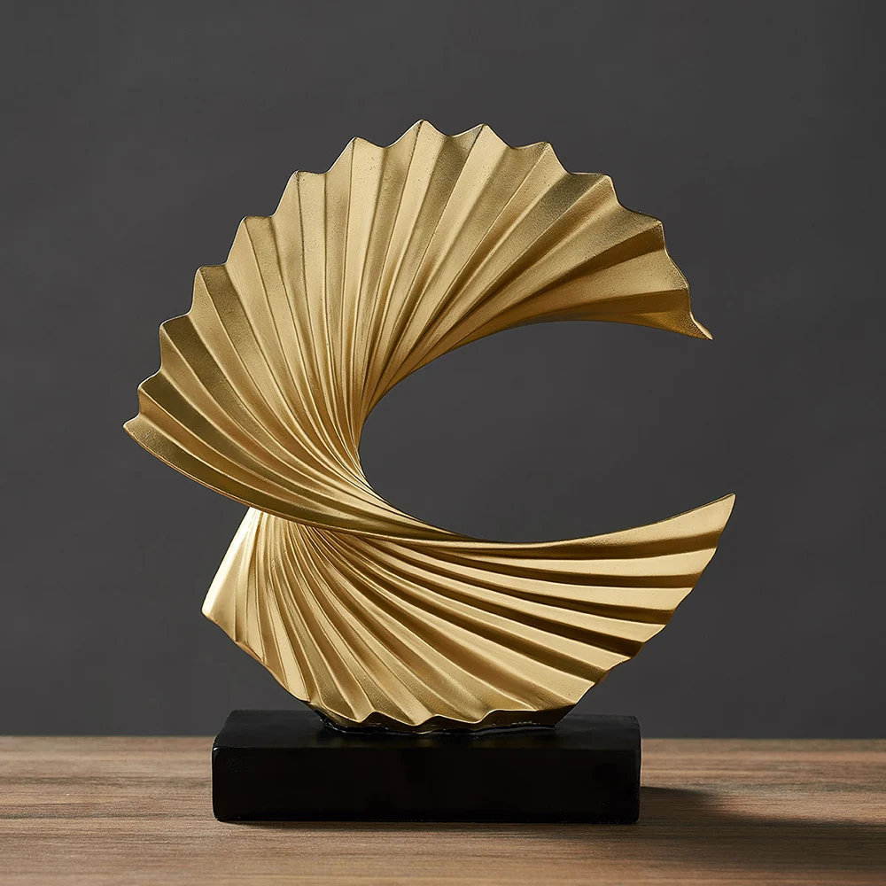 

Современный декор абстрактная скульптура из смолы скульптур искусство золотая статуя гостиная домашний декор аксессуары для украшения офиса стола