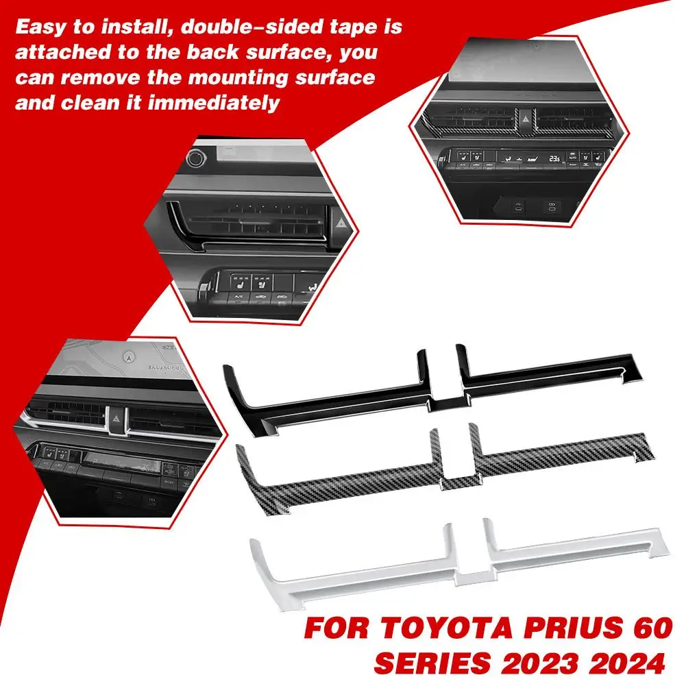 

Carbon Fiber Car Air Conditioner Switch Panel Trim for Toyota Prius 60 Series 2023 2024 Center Console AC Panel Frame Inter S7C7