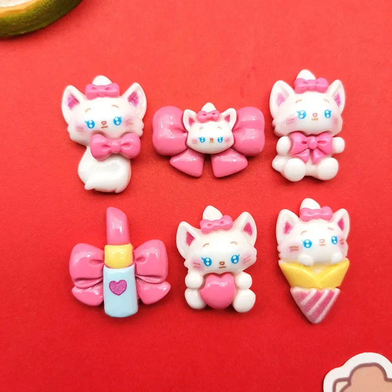 5 шт. глянцевый галстук-бабочка с рисунком конус помада розовый котенок смола