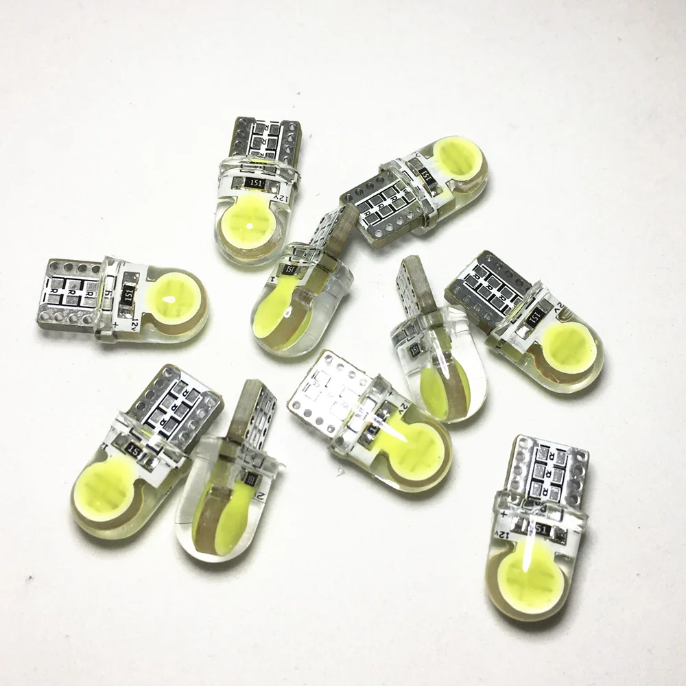 

100 stücke W5W 168 194T10 LED COB Lesen lampe Weiß Auto Silica gel Blinker Freiheit Lichter Stamm Lampe Lizenz platte Ligh 12V