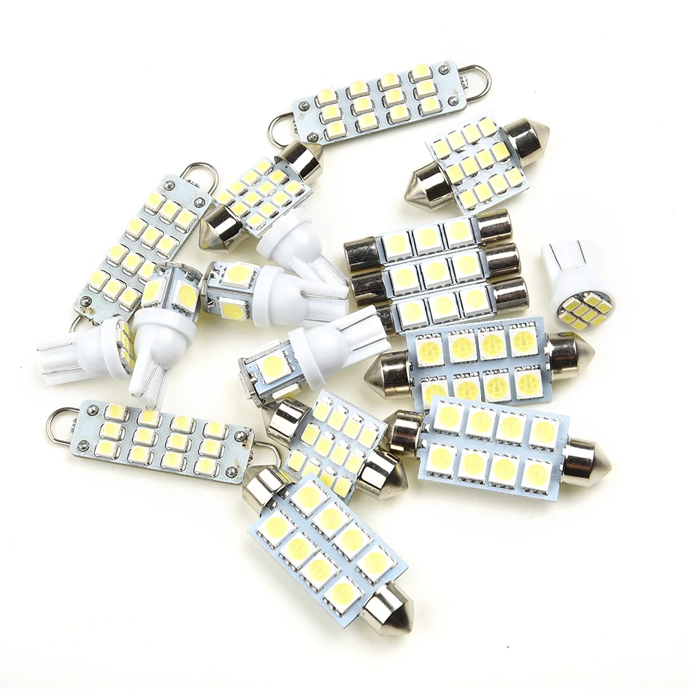 

18pcs White Car Interior LED Car Light Kit 12V 6000K Super Bright Suitable For Car Hood Trunk 5050-SMD LED Ceiling Light Kit