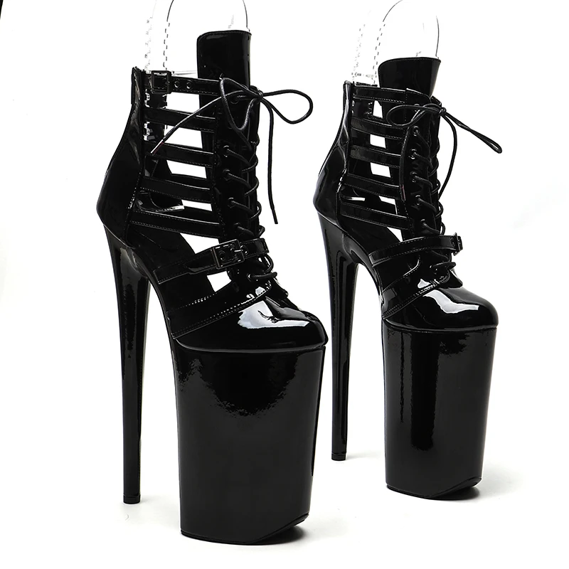 

Leecabe 26 см/10 дюймов лакированные сексуальные экзотические Вечерние туфли на высоком каблуке на платформе Ботильоны для танцев на шесте