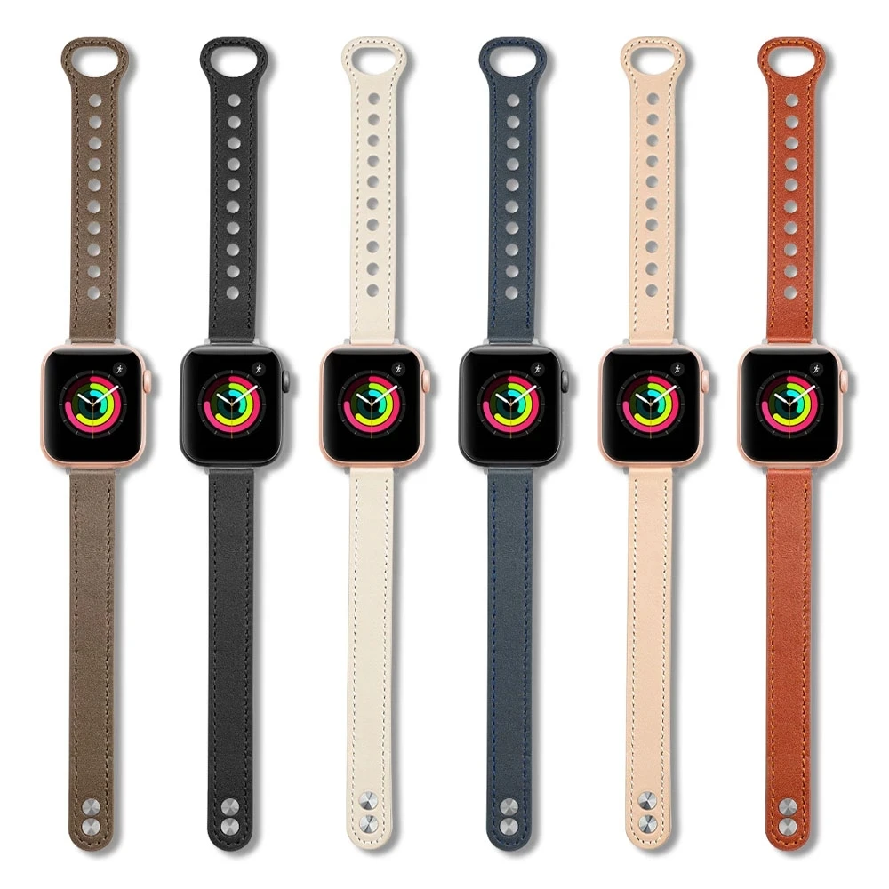 

Genuine Leather For Apple watch band 44mm 45mm 41mm 40mm 42mm 38mm Accessorie wristband correa bracelet iWatch series 4 5 6 SE 7