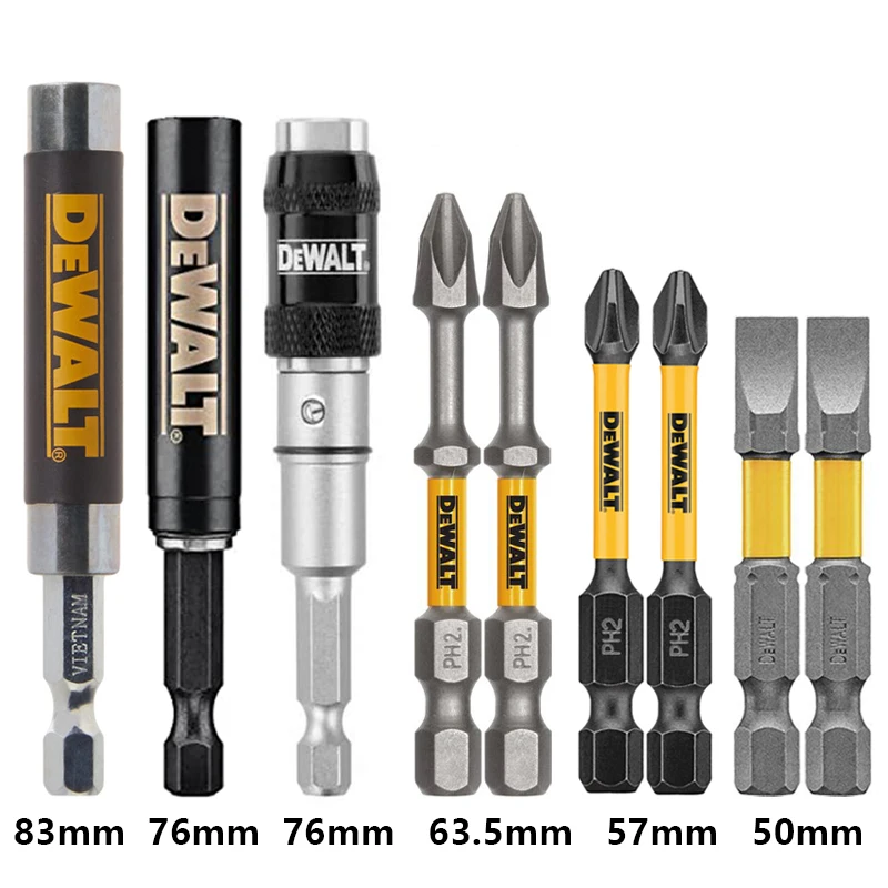 

DEWALT Magnetic Impact Screwdriver Bit Set PH2 SL8 Pivoting Bits Holder Extend 1/4" 6.35mm Hex Shank Electric Drill Accessories