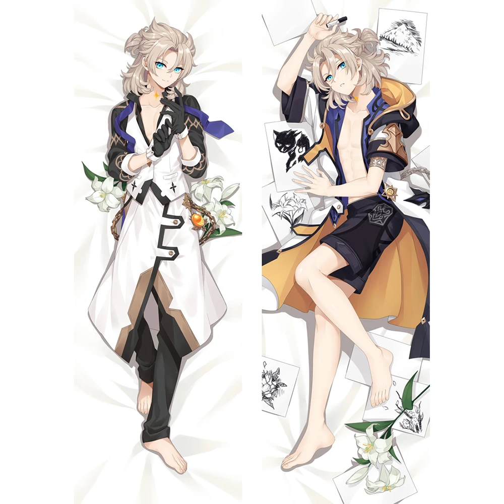 

180CM Genshin Impact Mondstadt Albedo Anime Pillowcase Pillow Case Dakimakura Pillow Cover Hugging Body Double-Sided Pillowcase