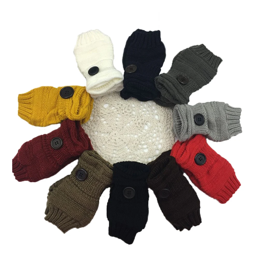 

Fashion Gloves Woman Girl Warm Winter Windproof Warm Knitted Half Finger Thicker Wrist Gloves