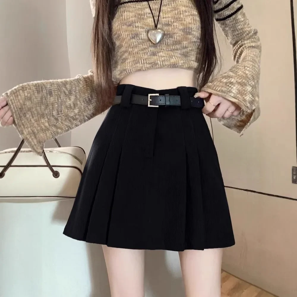 Осень/зима 2023 новый стиль корейская элегантная вельветовая юбка трапециевидной