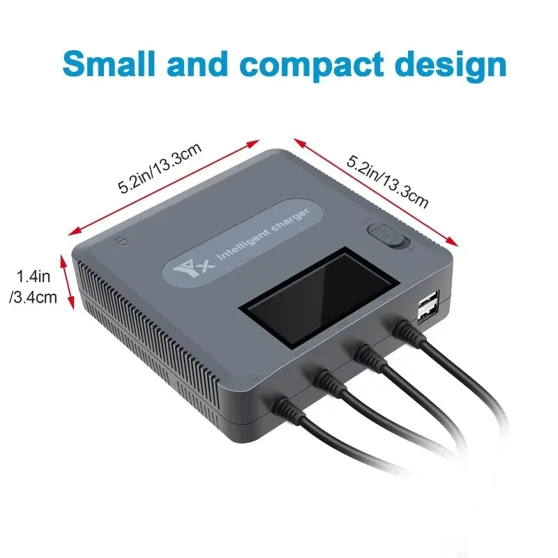 Зарядное устройство 6 в 1 с цифровым дисплеем и USB-концентратором для зарядки