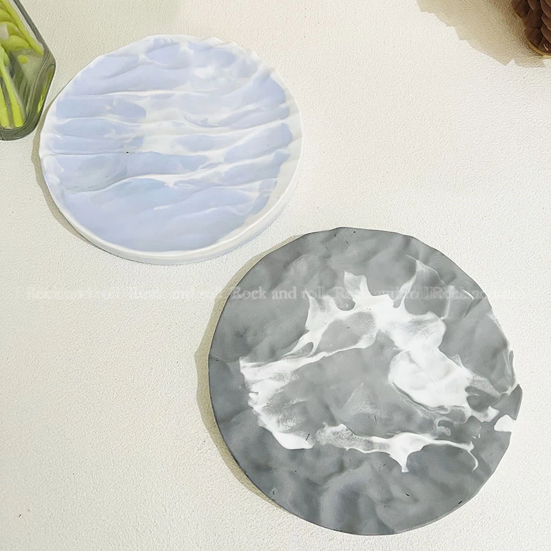 Силиконовая форма круглый поднос для бетона производство волнистых элементов