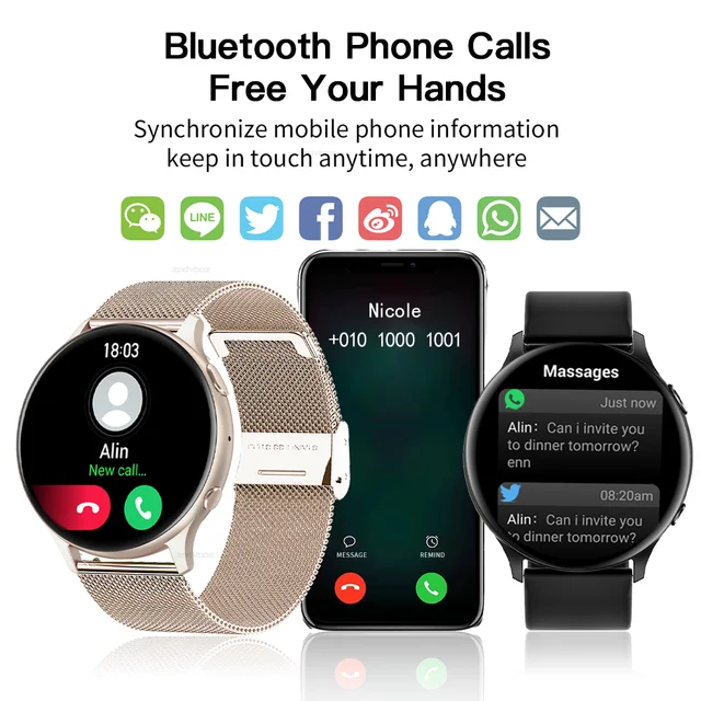 2023 New Smart Watch Women Voice Calling Watches Men Heart Rate Monitor Health Tracker Waterproof Smartwatch For Xiaomi Huawei 2