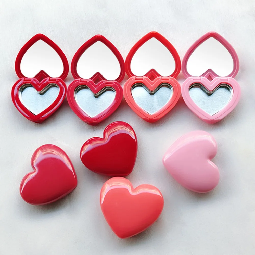 

L84 Empty Eyeshadow Case with Mirror Love Heart Shape Pigment Palette Refillable Foundation Makeup Dispenser Rouge Lipstick Box