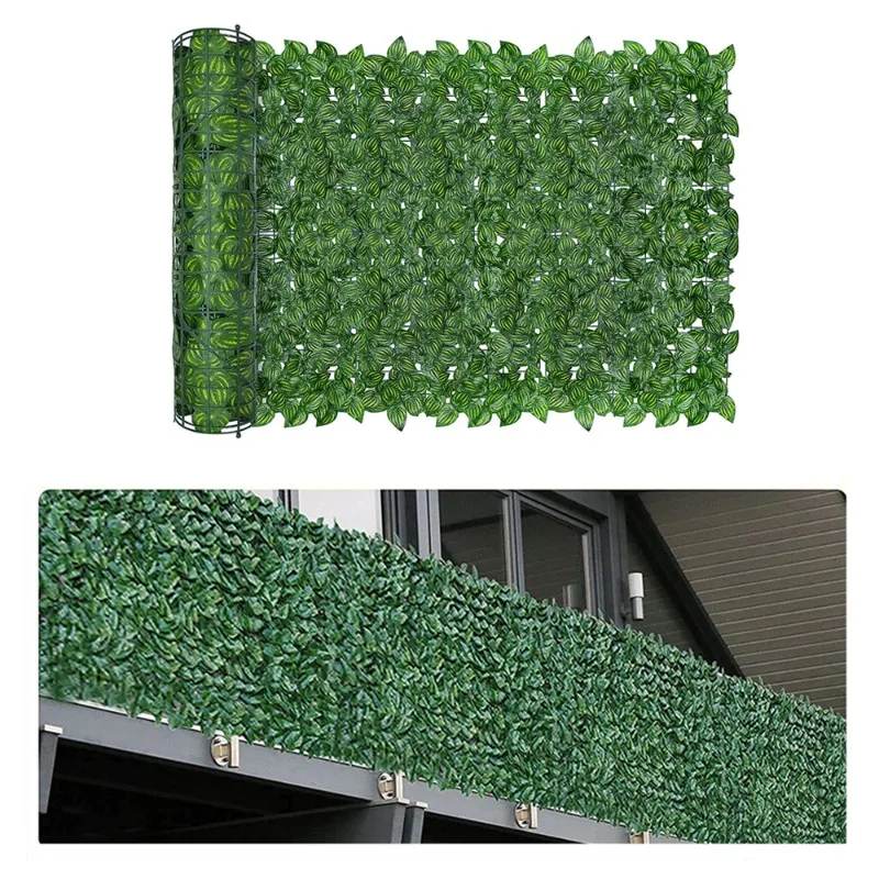 

Artificial Leaf Privacy Fence Screen 2x1m Fake Hedge Panels Balcony Screen Ivy Leaves Fence Screen for Wall Garden Patio Decor