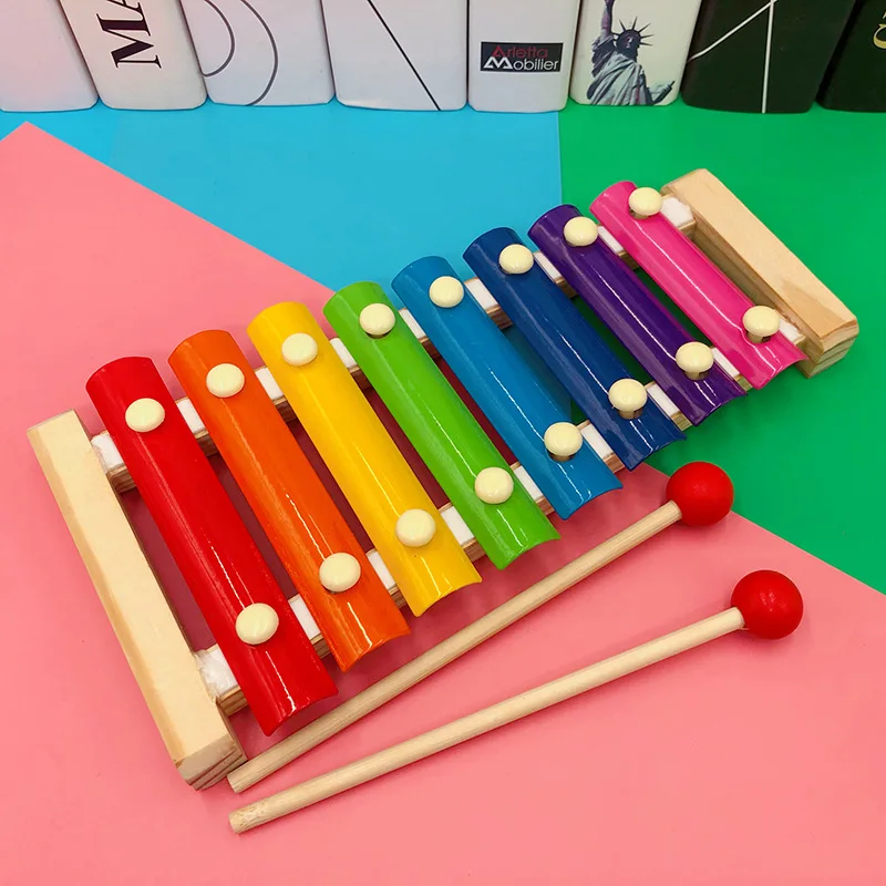 

Baby Early Education Intelligence Colorful Musical Instrument Wooden Hand-knock Piano Small Xylophone Educational Wooden Toy