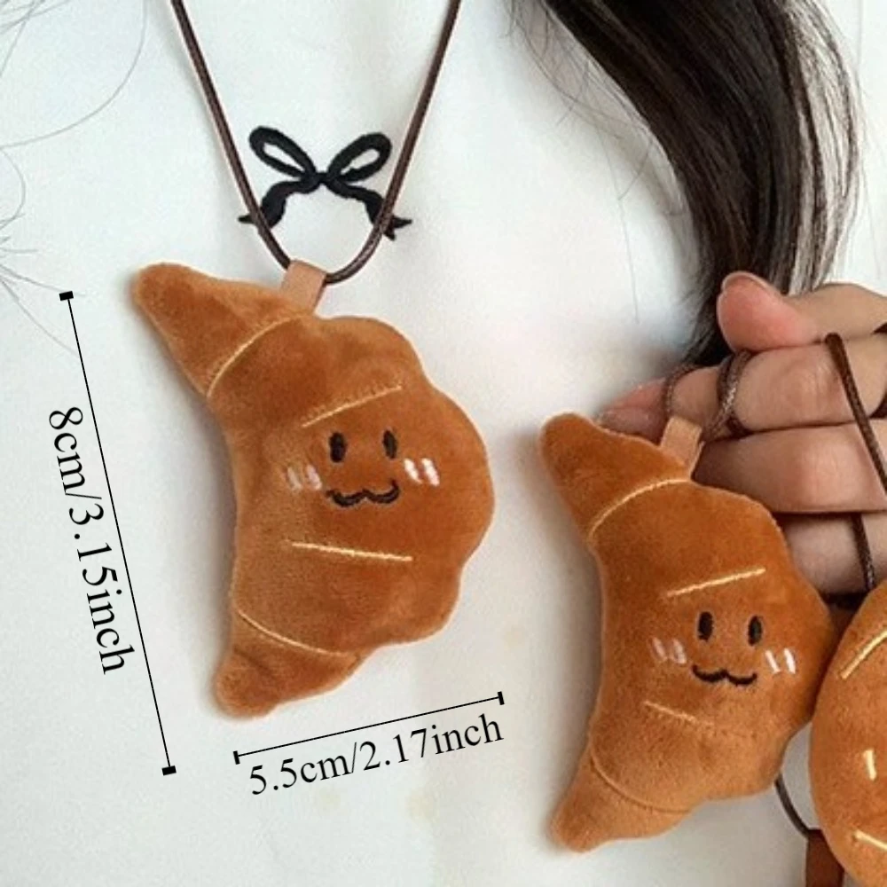 Милое забавное ожерелье с хлебом плюшевое корейское стильное подвеской в виде