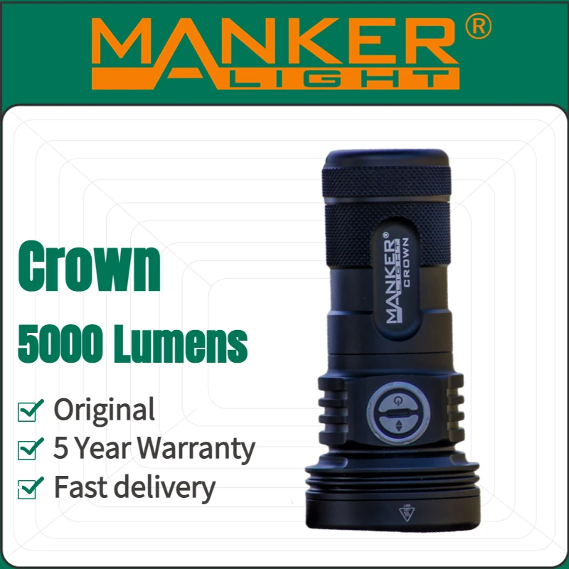 

Фонарик Manker Crown с цифровым зумом, 5000 лм, 900 м