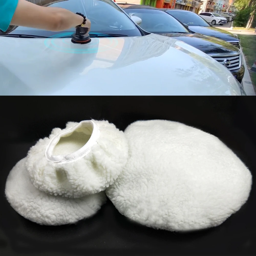 Car Polishing Bonnet Buffer Pads Cover Soft Wool for 5-6" 7-