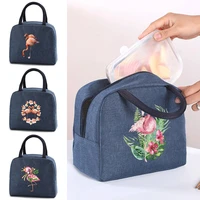 flamingo printed child insulated lunch bag women picnic handbags cooler box ice packs portable work food thermal lonchers bags