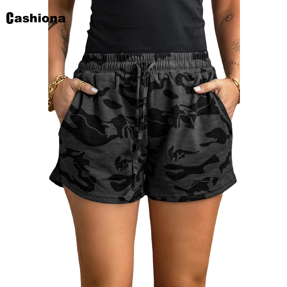 

Plus Size 5xl Women Stand Pocket Shorts 2022 New Sexy Fashion Camouflage Shorts Ladies Drawstring Shorts Casual Beach Hotpants