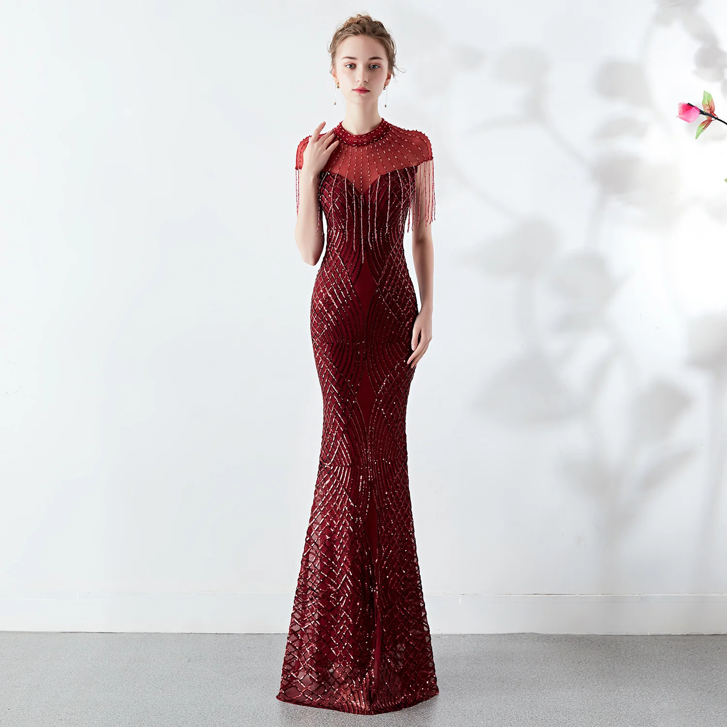 

Evening Dress New Long Fishtail Slim Banquet Dress Dress Women's Dress