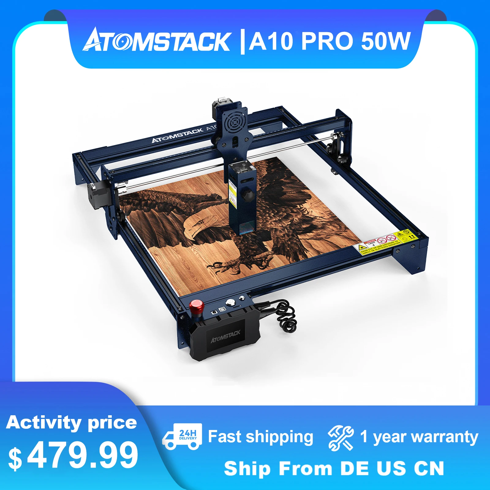 

Лазерный гравировальный станок ATOMSTACK A10/S10/X7 Pro, 50 Вт