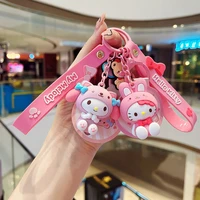 genuine sanrio keychain kulome melody cartoon silicone accessories cute car backpack decoration couple doll holiday gift