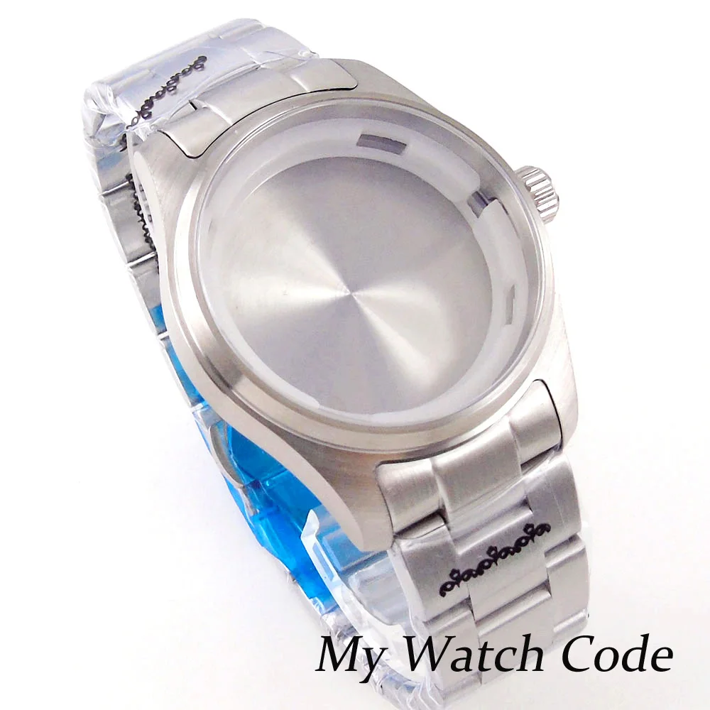 for NH35A NH36A NH34 39mm Pilot Steel Watch Case Parts for Watch Mod Flat Sapphire Crystal Watch Accessories