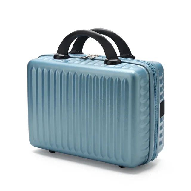 

Portable cosmetic case 14 inch suitcase small mini travel bag solid color storage travel case