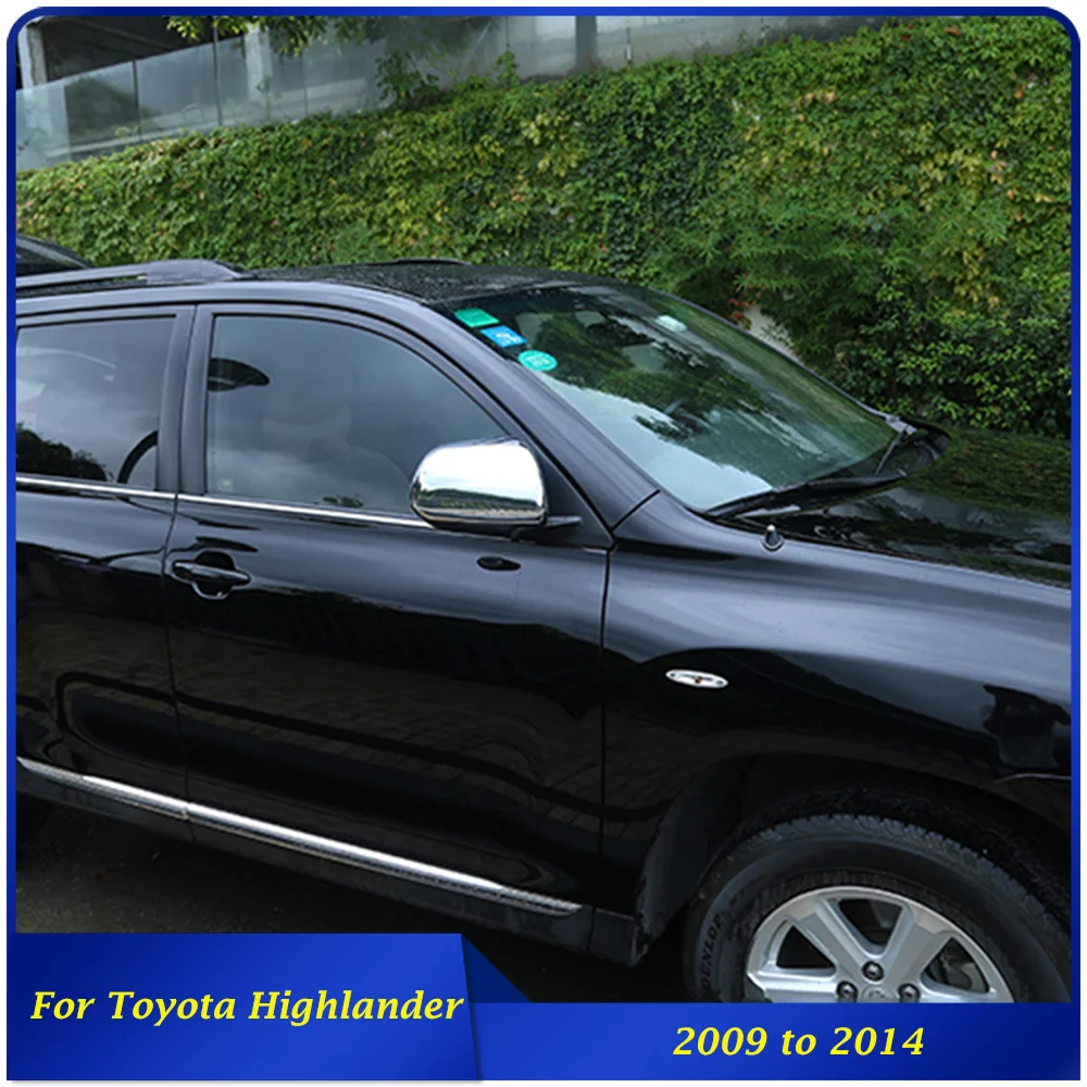 

For Toyota Highlander ABS Chroemd Car Rear View Mirror Cap Cover Frame Sticker Auto Accessories 2009 2010 2011 2012 2013 2014