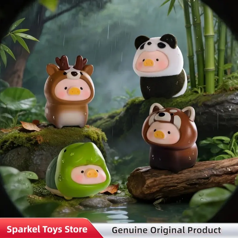 Фото Оригинальная мини-фигурка Lulu The Pig Animal Party 2 Mystery Box Blind Bag, милое настольное украшение, флокированная игрушка, праздничный подарок №3