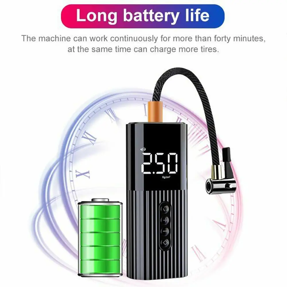 Автомобильный насос на надувные шины Car Inflatable Pump Air Compressor Tyre Inflator Portable Mini Wired Digital Display For Automobiles Bicycle Balls on.