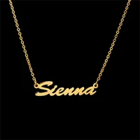 personality customized name pendant necklaces fashion link chain stainless steel choker necklaces for women jewelry party gift