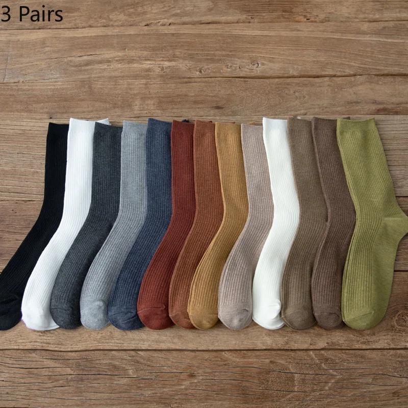 

3 пары, однотонные Хлопковые женские носки, эластичные удобные мягкие женские носки в Корейском стиле без скольжения, Базовые носки для рисо...