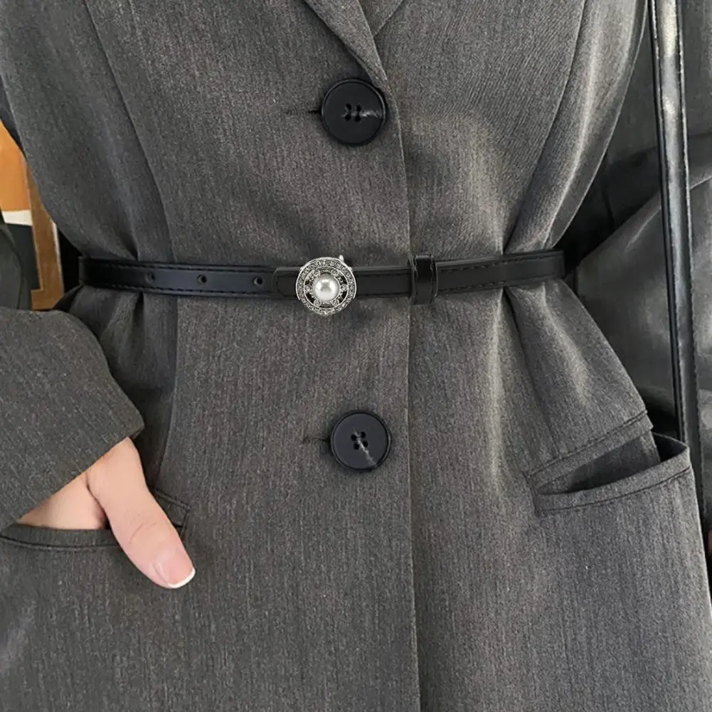 

Chic Dress Belt All Match Temperament Sparkling Round Buckle Belt Women Belt Jeans Belt