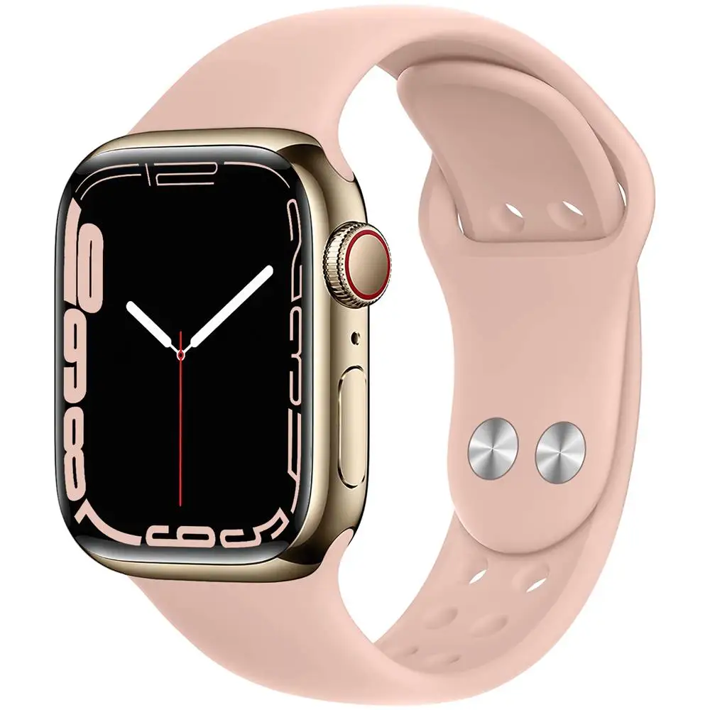 

Strap For Apple Watch Band 44mm 40mm 45mm 41mm 42mm 38mm 49mm double buckle silicone Correa Bracelet IWatch Serie 6 5 4 3 SE 7 8