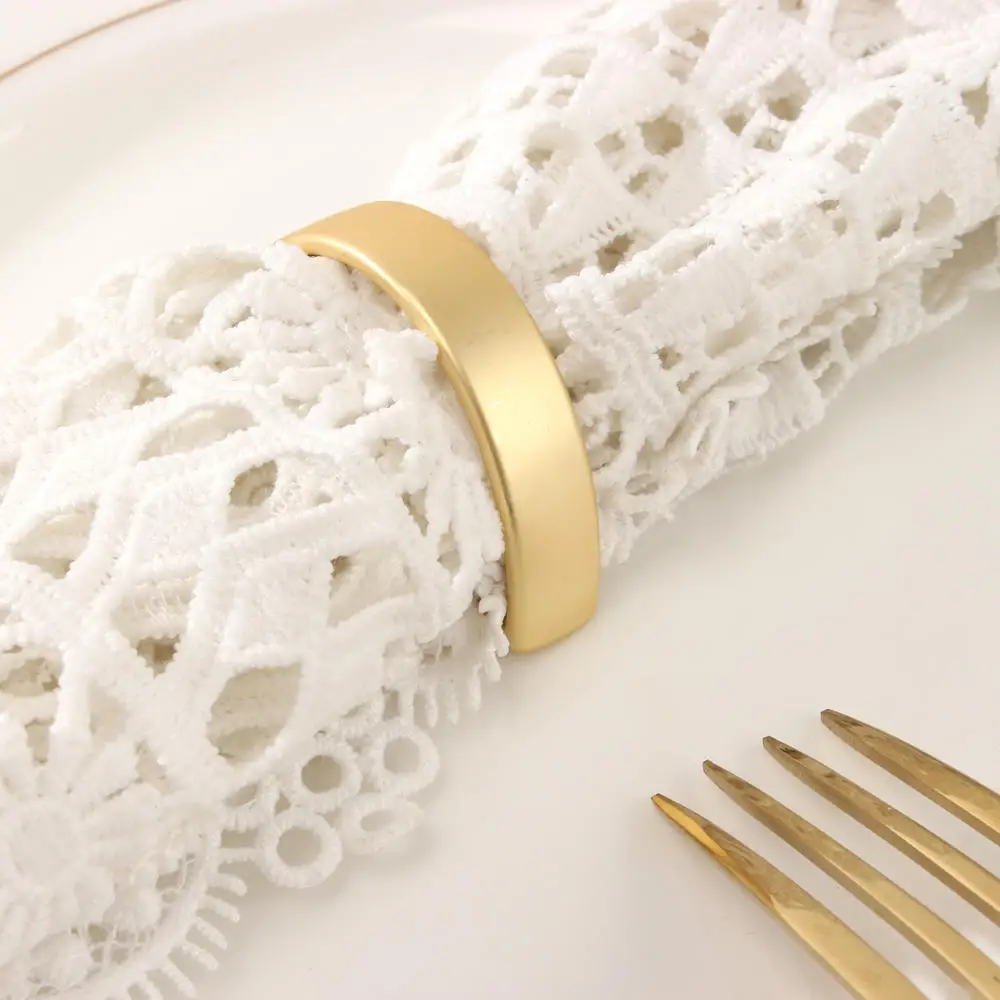 

Creative D-Shaped Napkin Ring Gold Alloy Metal Rings For Wedding Party Table Decoration Kitchen Supplies Dinner Tissue Holder