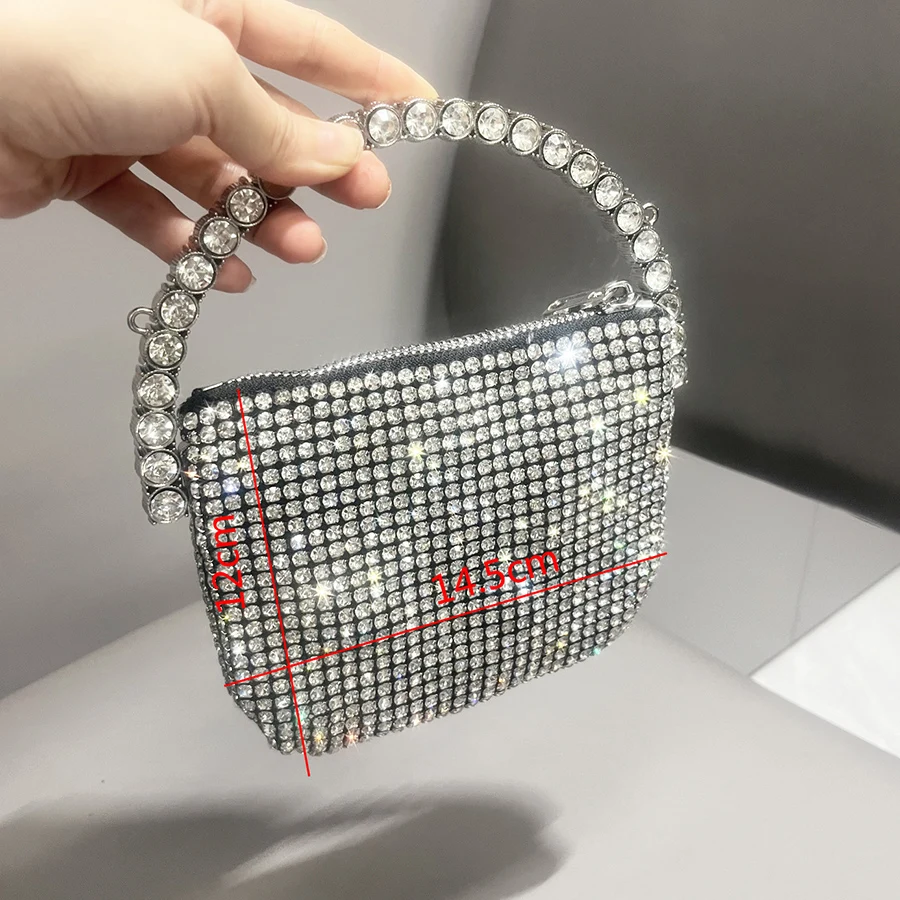 Женская сумка-ведро со стразами сумка для выпускного вечера с блестящей цепочкой