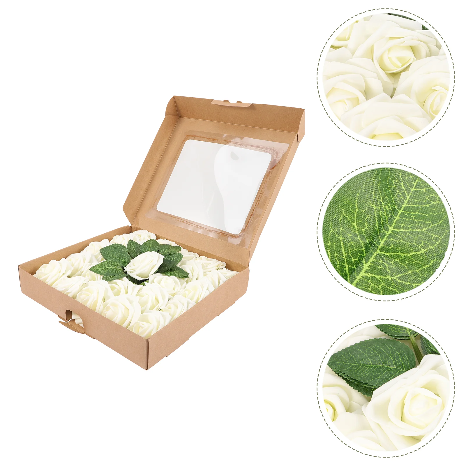 

Rose Flower Artificial Bouquet Silk Flowers White Roses Heads Wedding Faux Bundle Fake Touch Real Peony Stems Picks Greenpick