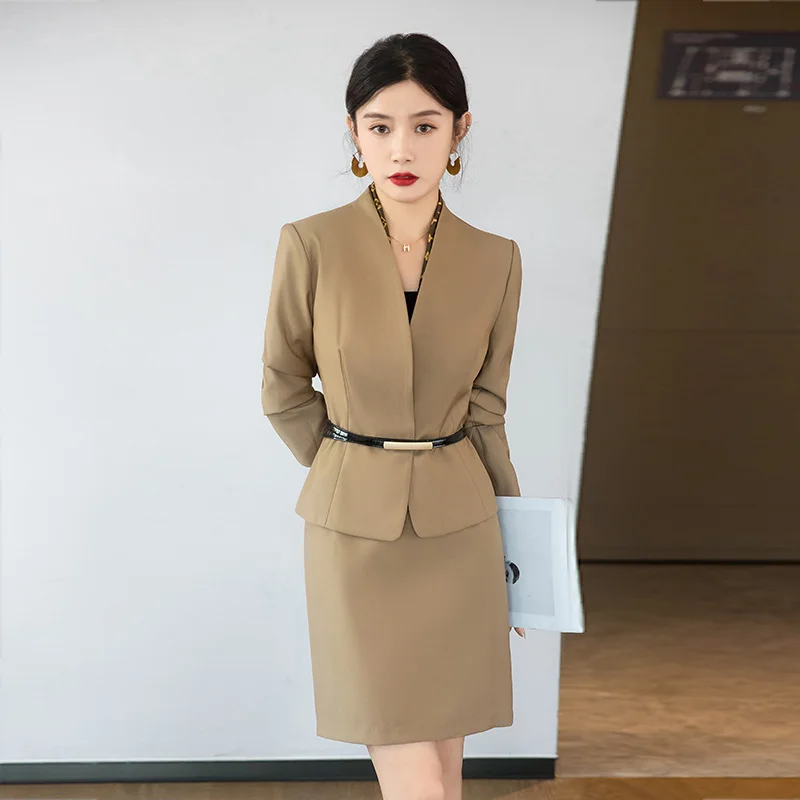 Women Tweed Suits Winter Korean-Style 5XL Long Length Slim Jacket Mini Skirt Business Suit High-end Overalls  Suit For Work