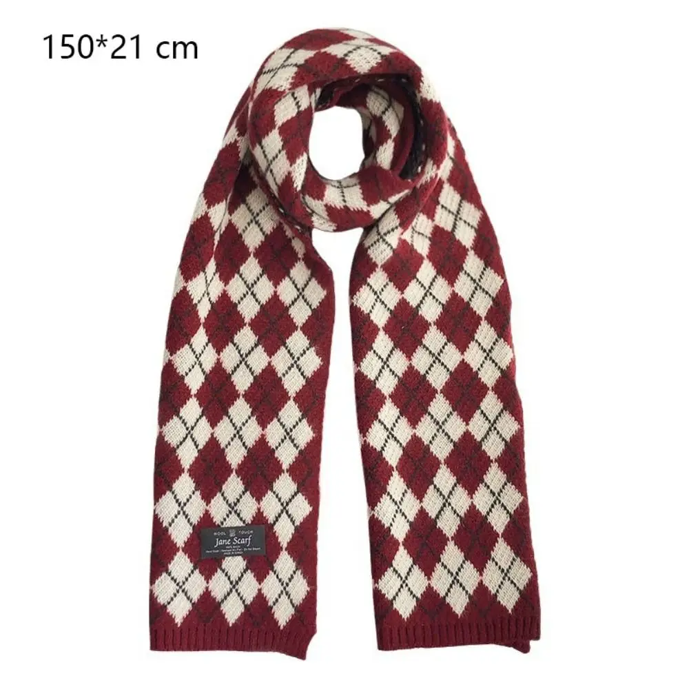 Новый теплый вязаный клетчатый шарф мягкие зимние кашемировые шарфы ромбовидная