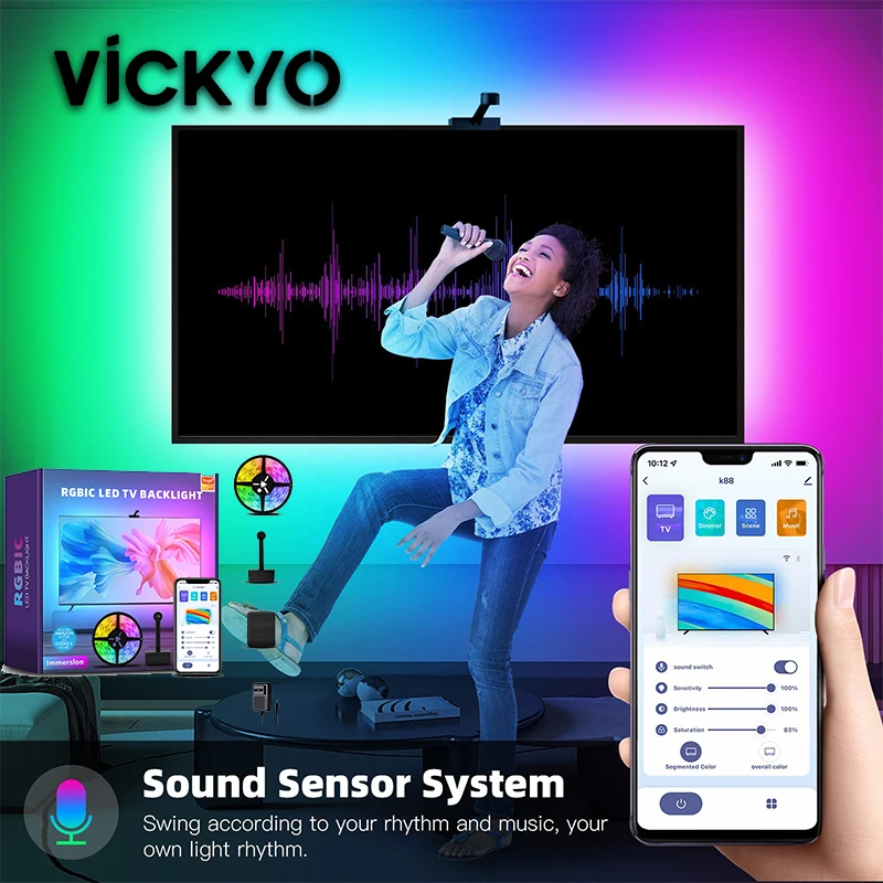 

Умная Светодиодная лента VICKYO с поддержкой Wi-Fi, RGB 5050