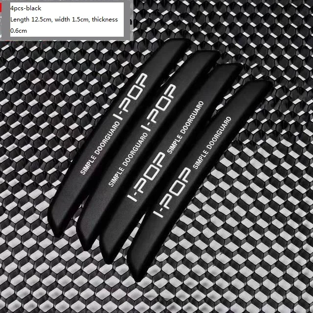 

4Pcs Black Auto Car Door Edge Protection Guards Buffer Trim Molding Protection Strip Scratch Protector Car Door Crash Bar