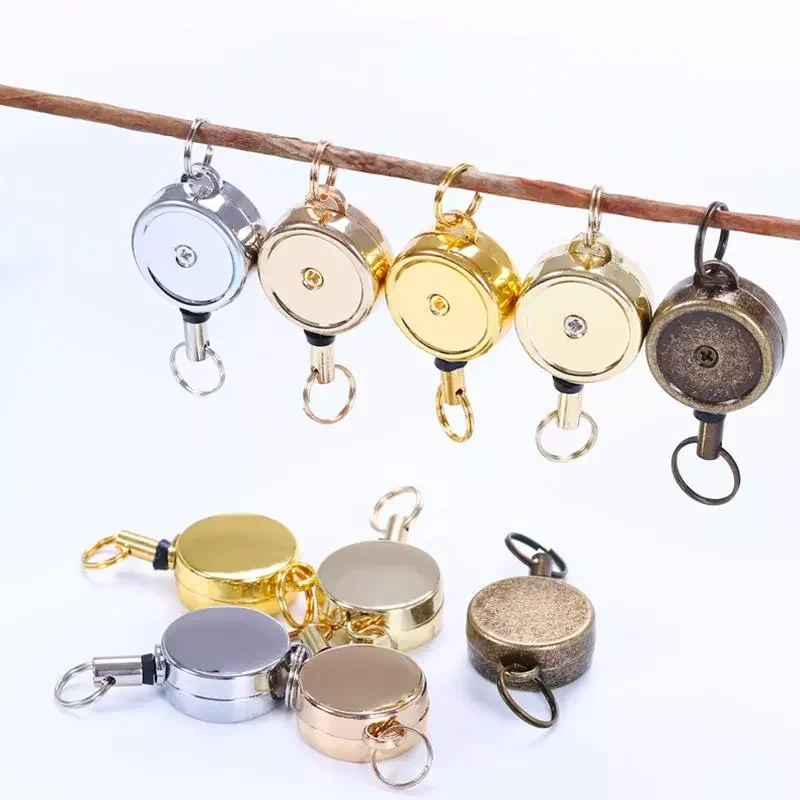 

Zinc Alloy Retractable Badge Reel Key Chain Organizer Badge Holder Accessories ID Card Holder Clip School Office Supplies